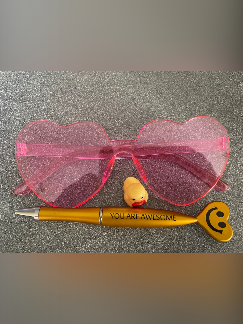 Kids Heart Sunglasses & fun pen & duck
